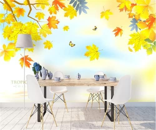 Herbst Ahornblatt Wald Wandkunst 3D Tapeten Wanddekoration Fototapete Sofas Wohnzimmer Wandbild Schlafzimmer-200cm×140cm