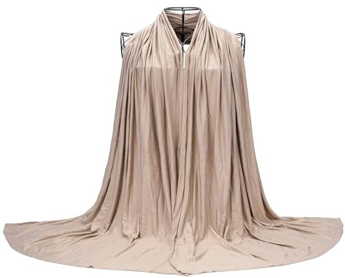 Ever Bloom Kopftuch Damen Hijab für muslimische Frauen lang- Muslim Kopfbedeckung Schal Atmungsaktiv - Premium 190 x 70 cm, Schal Farben:New Taupe
