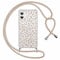 ZhuoFan Coque avec Cordon pour iPhone 16 6,1'' de Collier, Étui Transparent Aesthetic avec Motif Léopard en Silicone Souple Fond de Panier PC Dur, Housse avec Réglable Portable Lanyard Case