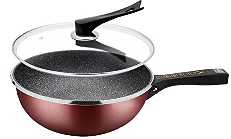 MLQUC Pots, Wok Frieuses Poêleuse Électrique, Cuisinière Électrique Multifonction de Ménage Électrique, Ragoût de Vapeur Roast Rôti Wok Électrique Intégré, C