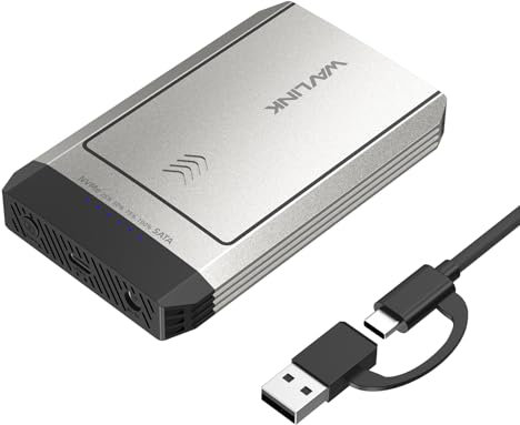 WAVLINK Clonage Hors Ligne à Double Baie sans Outil, Boitier SSD M2 NVMe Dual pour SSDs PCIe Taille 2230/2242/2260/2280, jusqu'à 8TB, 10Gbps