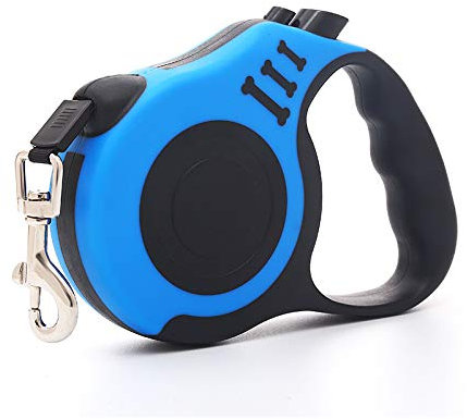 Einziehbare Hundeleine,Kleiner Hund Rollleinen Anti-Rutsch Griff mit Brems, 5Meter Blau