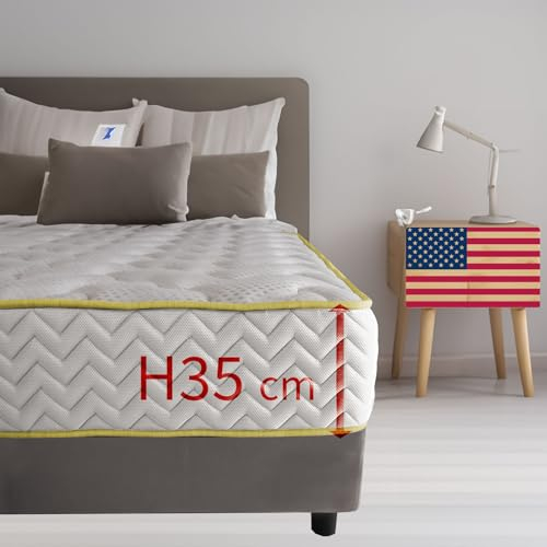 Comfy Line Matratze aus Memory-Schaum, Einzelbett, 90 x 200 cm, orthopädische amerikanische Matratze gegen Rückenschmerzen, 35 cm hoch, Memory-Matratze, die nicht warm wird, mit antiallergischer
