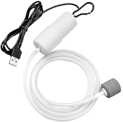 VOANZO USB Air Pump Mini Aquarium Oxygen Pump with Air Stone Silicone Hose Portable Oxygen Air Pump for Small Aquarium Fish Tank Camp Fishing