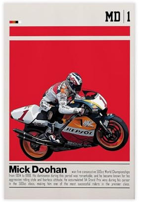 ocvdfss Mick Doohan Leinwand-Poster, Wandkunst, Dekordruck, Bild Gemälde für Wohnzimmer, Schlafzimmer, Dekoration, 60 x 90 cm