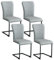 JYMTOM schwingstuhl 4er Set Freischwinger Stuhl Esszimmerstuhl mit Kunstleder und hoher Rücklehne, Metallgestell, Moderner Küchenstuhl, Polsterstuhl für Wohnzimmer Konferenzraum(4, PU Grau)