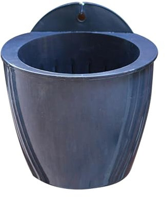 Großer Blumentopf Schwarz Lazy Flower Pot Wasserkultur Wandbehangbecken Orchideen Untertopf (Grey, L)