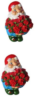 Zerodeko 2 STK Gnom-Ornament GNOME Schmücken Zwerge Einziehbar Gartenzwergfahne Zimmerpflanzenkette Künstliche Gänseblümchen Girlande Schwenken Korsage Blumentopf Bausatz Harz