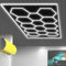 YZRDCXM Plafonnier LED Hexagonal for Garage, Atelier, sous-Sol, Grille hexagonale 6500 K, connectable, for Garage, Atelier, etc.(B)