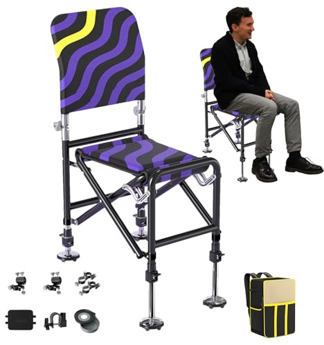Klappstuhl für den Außenbereich | Campingstuhl mit verstellbarer Höhe | stabiler und ergonomischer Reisesitz für Wandern, Picknick und Entspannung im Freien