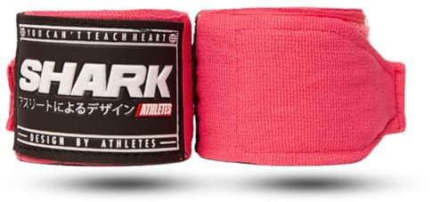 SHARK BOXING Fasce Boxe 5 Metri, Bende da Boxe, Bende per Muay Thai, Kick Boxing, MMA, Boxe Fiocco per pollice, Massima Tenuta (Rosa)