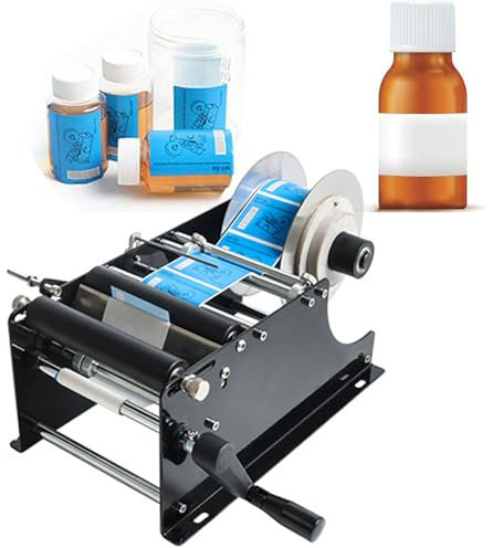 Etichettatrice manuale per bottiglie rotonde Applicatore di etichette autoadesive Macchina etichettatrice con maniglia per bottiglie rotonde in vetro/plastica/metallo