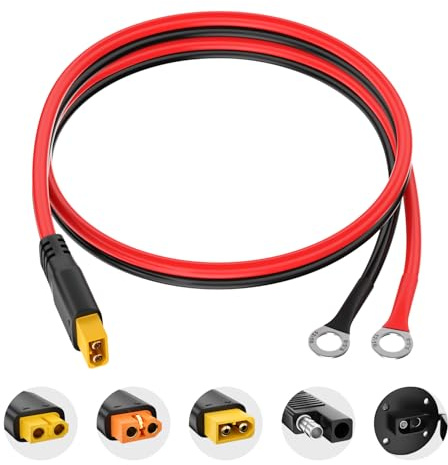 XT60 zu O Ring Stecker Verlängerungskabel für tragbares Kraftwerk Solargenerator 12AWG 2FT