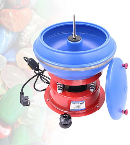 Electric Vibrating Tumbler Vibratory Tumbler, Jewelry Polishing Machine for Rings Necklaces Bracelets, Metal Finishing Tumbler with Rubber Barrel