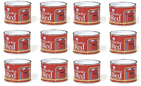 12 x Pillar Box RED Gloss Paint 180ml Non Drip Home DIY For Metal Wood Concrete
