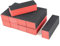 sourcing map 10 x Negro Rojo Uña Pulidor 4 Formas Lima Pulidor Bloque Manicura Lima