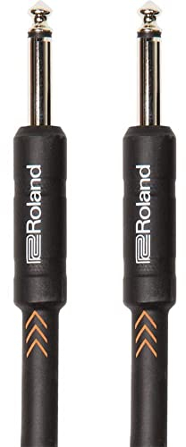 Cable de instrumento de la serie Black de Roland con jacks de 1/4 de pulgada recto/recto de 1,5 m de longitud - RIC-B5