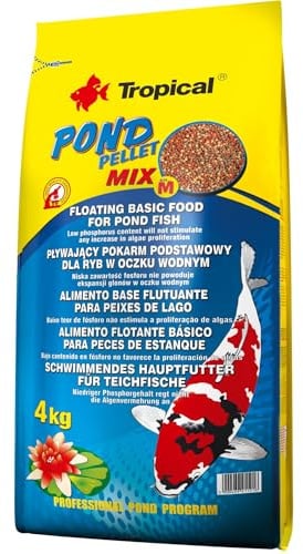 Pond Pellet Mix Size M 4kg - Aliment Complet sous Forme de Boules flottantes pour Koi, Poissons de Bassin