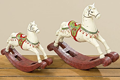 BOLTZE Deko Schaukelpferd Fury Kunstharz L 18 cm