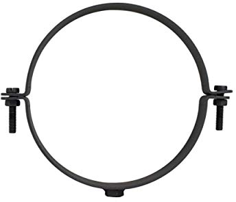 LANZZAS Rauchrohr Halter-Set/Rohrschelle - für den Durchmesser Ø 130 mm - Farbe: gussgrau - mit Gewindestangen und Gewindemuffe