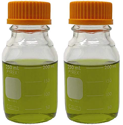 Pyrex 1395-2LCNEa 2L Round Media Storage Bottles, with GL45 Screw Cap, E, Glass