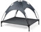 GYMAX Elevated Dog Bed with Removable Canopy, Portable Pet Cot Canopy, Cooling Raised Dogs Cats Bed for Indoor and Outdoor (XL)