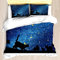 KASABULL Bettwäsche Warrior Cats (Die Neue Prophezeiung, Mitternachts-Originalcover) Bettbezug Set mit Marmor Muster, 3 teilig microfaser Bettwäsche warme Bettbezüge mit Reißverschluss 200x200 cm