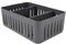 Simplify Stackable Organizer Bin with Adjustable Dividers, 3 Compartment Storage Basket, Good for Office, Home & Dorm, Polypropylene, Grey