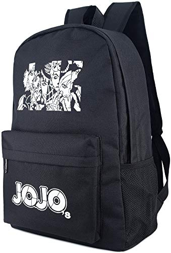 Roffatide Anime JoJo's Bizarre Adventure leuchtender Rucksack Schwarz Schultasche mit großer Kapazität Laptop Rucksack