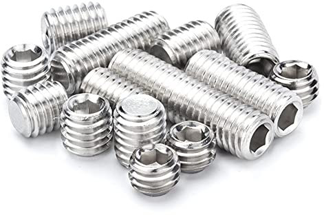 ANSIEDIO Tornillos Allen Sin Cabeza Grub Tornillos de Acero Inoxidable Tornillos Prisioneros de Cabeza Hexagona - M4×4mm,30 pcs