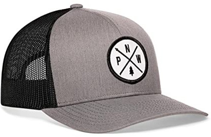 HAKA Unisex Höhe: 4,0 Baseballkappe, Weißer Aufnäher – Grauer und schwarzer Hut, Einheitsgröße