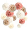YBwanli 20er seidenpapier pompons,Pompons Deko,hochzeitsdeko vintage,deko hochzeit,deko geburtstag,deko gartenparty,deko rosegold,baby deko zimmer,Einschulung Deko Champagner Aprikose