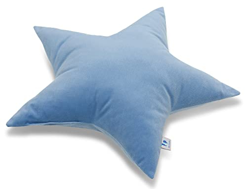 Pepi - Kuschelkissen Kinder - Handgenäht Kissen Kinderzimmer - Kinder Kissen Stern - Baby Kissen Deko - Sternkissen Jeans