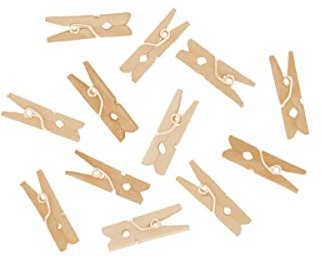INNSPIRO Mini Pinzas Madera pequeñas Natural 25x3mm. 45u. Clips de Fotos, Pequqñas y Decorativas, Adornos para Manualidades, decoración y Scrapbooking