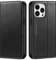 SHIELDON Case for iPhone 13 Pro Max 5G, Genuine Leather Wallet Case with [Kickstand][RFID Blocking][Card Holder] Magnetic Shockproof Protective Case Compatible with iPhone 13 Pro Max 6.7, Retro Black