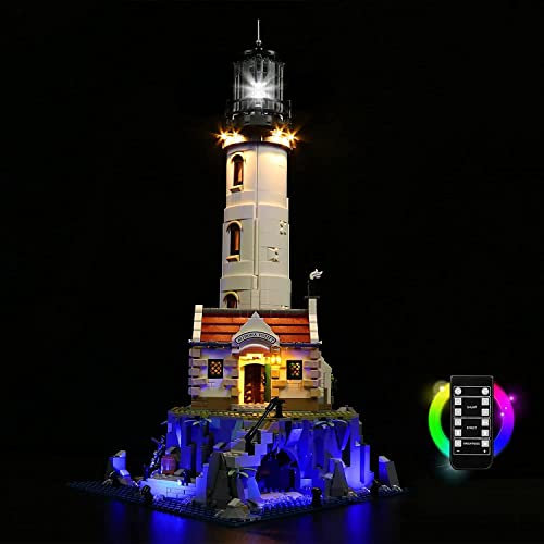 BrickBling Led Licht Set Kompatibel mit Lego Motorisierter Leuchtturm, Fernbedienung Dekorationsbeleuchtungsset für 21335 Baustein Kreative Spielzeuglichter (Kein Modell)