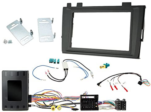 Compatible with Volkswagen Transporter T6.1 2019+ Full Car Stereo Installation Kit BLACK double DIN Fascia, steering wheel control interface, For vehicles with MIB II systems