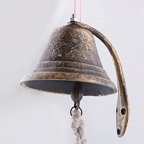 HEPPPP Wall Hanging Doorbell Metal Cast Iron Door Bell Wall Mounted Traditional Doorbell Shop Decoration Dinner Bell
