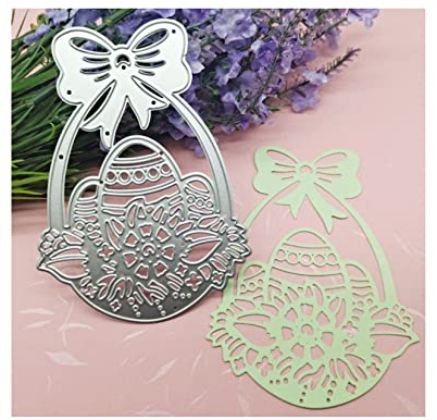 Qoiseys Osterkorb, Eier, Metall-Stanzformen für Kartenherstellung, Stanzformen, Schablonen für DIY, Scrapbooking, Fotoalbum, Papier, Basteln, Prägeschablone