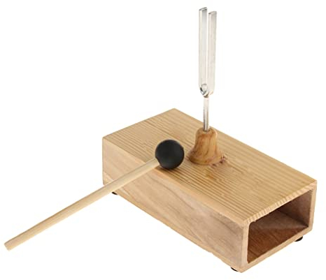 Hopbucan 512 Hz Stimmgabel mit Resonanz Box und SchläGel, Vibration Experimental Instrument und Musik Lernen