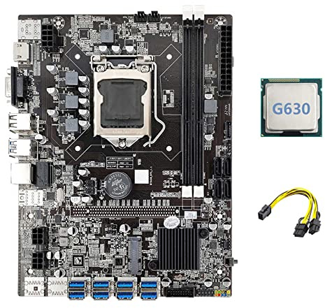 Nicfaky B75 ETH Mining Motherboard 8XPCIE USB Adapter+G630 CPU+6Pin to 8Pin Cable LGA1155 MSATA B75 USB Motherboard