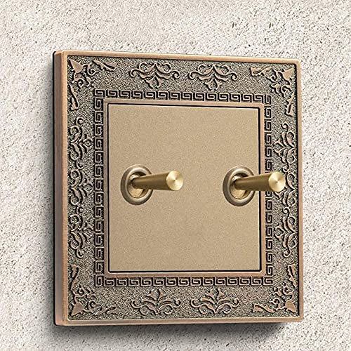 Finitura piastra a pulsante a parete, 86 tipo EU 220V 1/2/3/4 Gang 2 vie interruttore a parete intelligente retro interruttore luce interruttore a levetta in ottone vintage interruttore a parete retrò