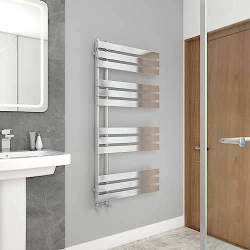 Warmehaus 1200x600mm Flat Panel Bathroom Heated Towel Rail Radiator Chrome