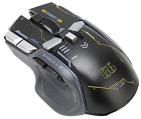 Focket Souris de Jeu, Souris d'ordinateur sans Fil 2.4G RGB avec 10 Boutons programmables et 11 Modes de rétroéclairage, 4000 DPI Ajustable Souris Ergonomique Rechargeable (Noir)