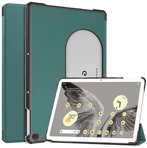 INSOLKIDON Compatibile con Google Pixel Tablet 11 INCH 2023 Tablet Custodia protettiva in pelle Cover con Funzione di Supporto, Auto Svegliati/Sonno,Cover Protezione in PU Pelle (Verde scuro)