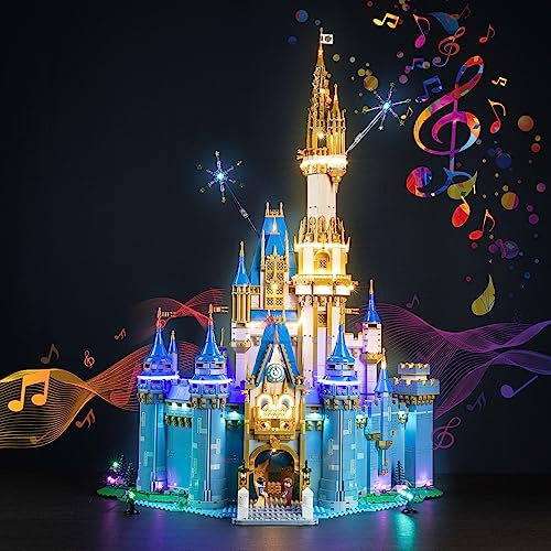 LocoLee Led Licht Set Kompatibel mit Lego Disney Castle, Led Beleuchtungs Set Compatible with Lego 43222 Disney Castle 2023 Lichter Set, Kein Modell (Musik Version)