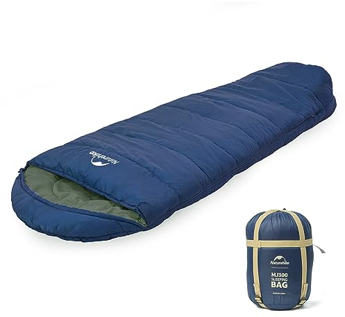Naturehike MJ300 Sacco a Pelo Invernale Impermeabile Traspirante 4 Stagioni Leggero Compatto Con Cappuccio Cerniera Bidirezionale Ideale per Campeggio Escursioni Viaggi (blu)