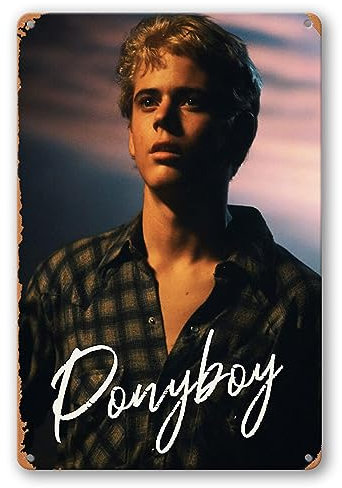 AHEMOLY Metallschild – Ponyboy Curtis The Outsiders 80er Jahre Filmposter 30,5 x 20,3 cm Wanddekoration Geschenk für Männer Indoor/Outdoor