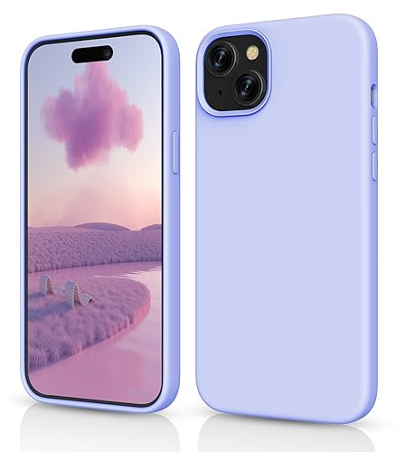 HiiVeet Silicone Case Designed for iPhone 15 Case,6.1 inch,Ultra Slim Shockproof Protective Liquid Silicone Phone Case with Soft Anti-Scratch Microfiber Lining,Clove Purple