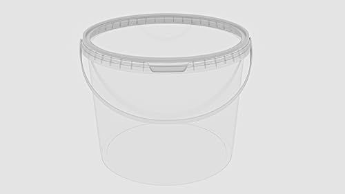 MARMOS-PLAST 1 cubo de 10 litros, juego de cubos de plástico transparente con tapa, apilable, para leche, miel, recipiente para liberación de alimentos, apto para alimentos, para harina, agua